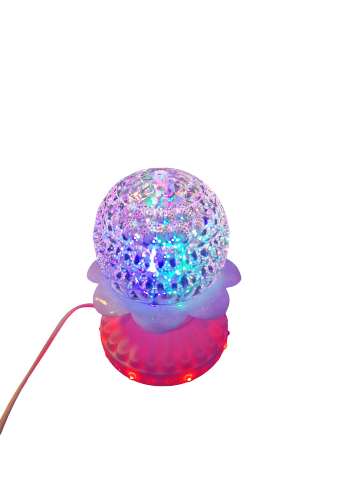 Veladora Giratoria Flor Luz De Colores