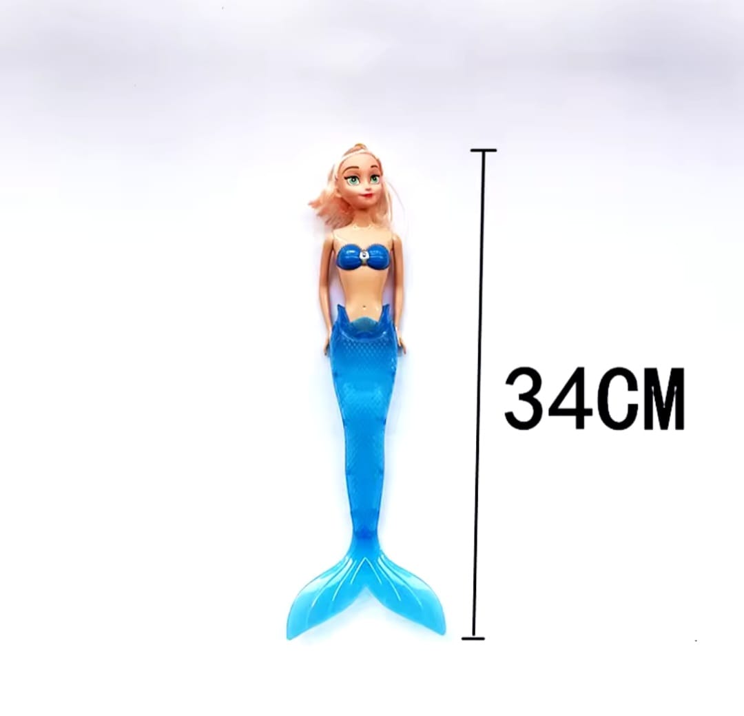 Muñeca de princesa sirena de pelo largo