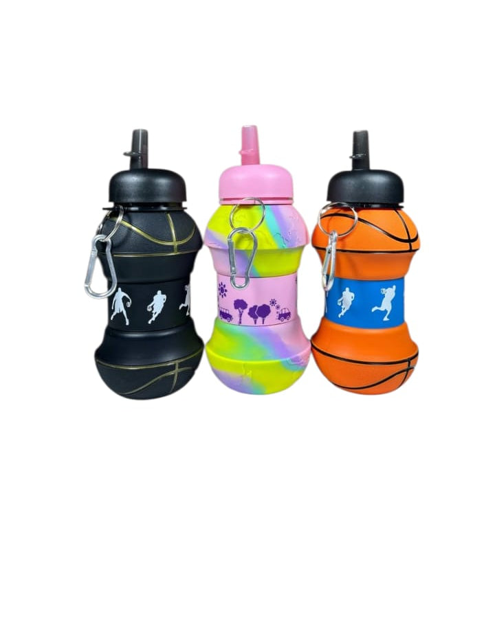 Botella De Agua De Silicona Llavero Plegable Diseños Color