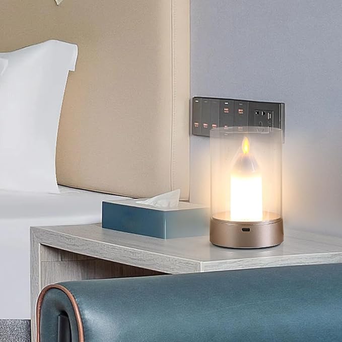 Vela Led Eléctrica Recargable Sin Llama Con Luz De Vela
