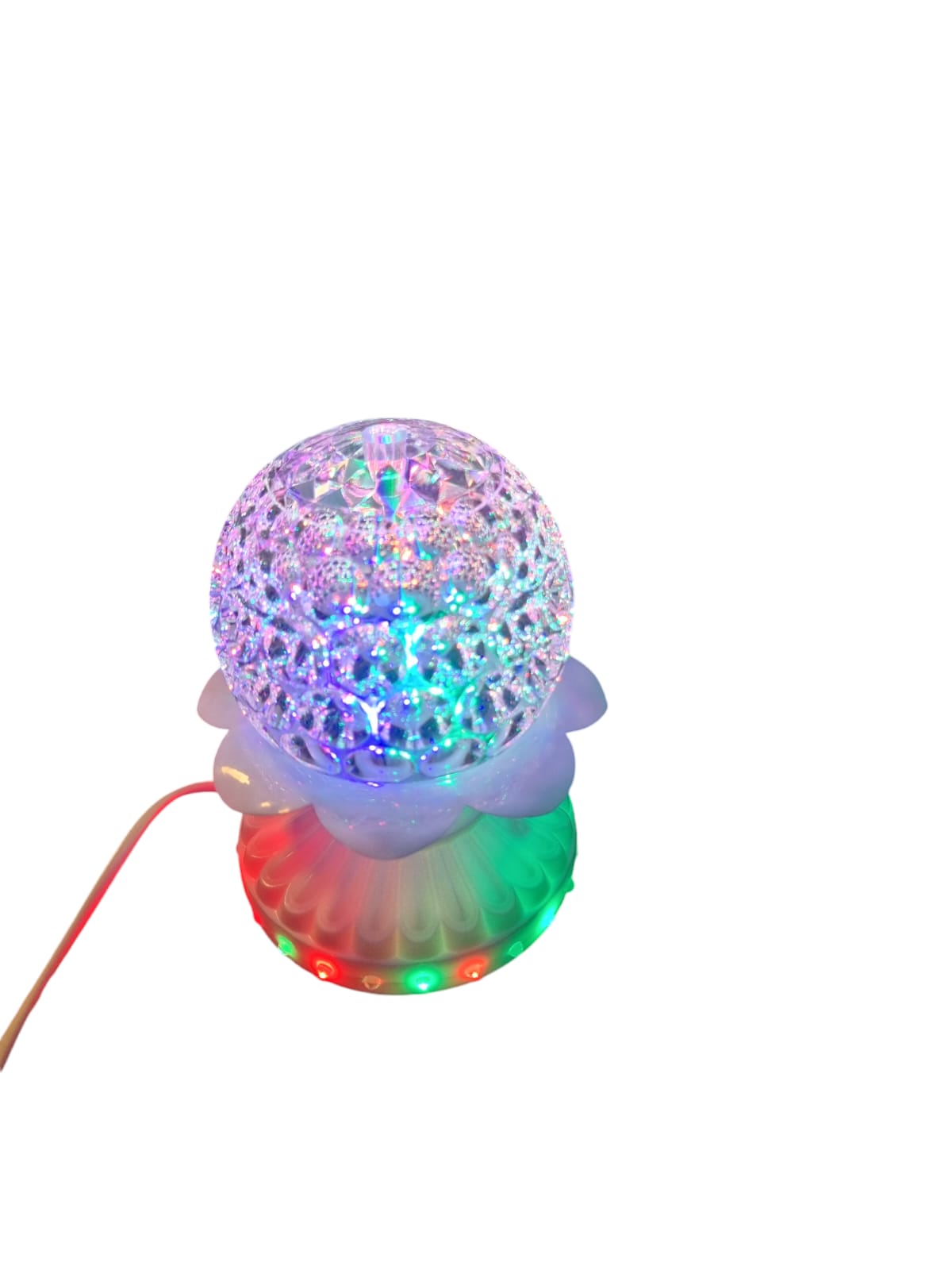 Veladora Giratoria Flor Luz De Colores