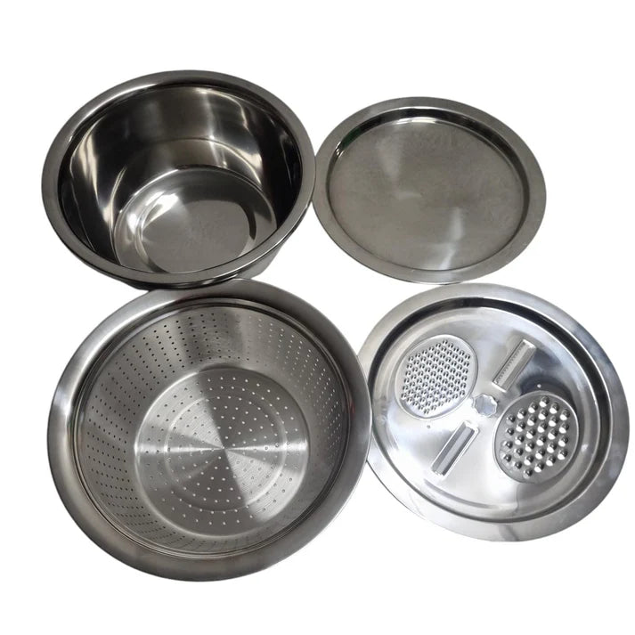 Colador Y Rallador Bowl Acero Inoxidable 4 En 1