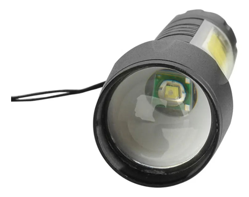 Linterna Mini Led Aluminio Doble Luz Batería Recargable
