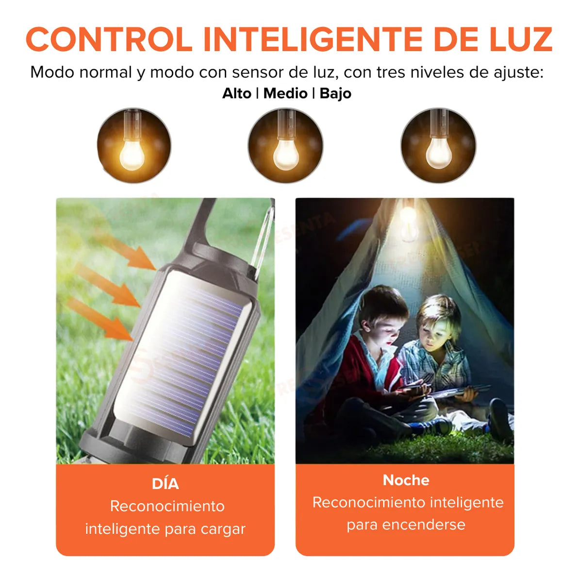 Lampara Bombita Recargable Solar Camping Exterior Impermeabl