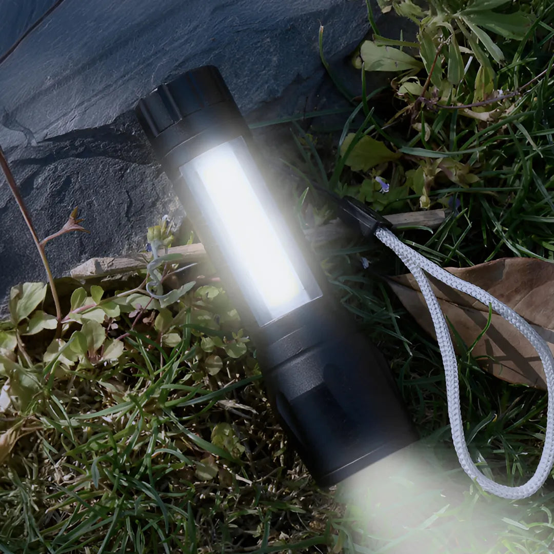 Linterna Mini Led Aluminio Doble Luz Batería Recargable