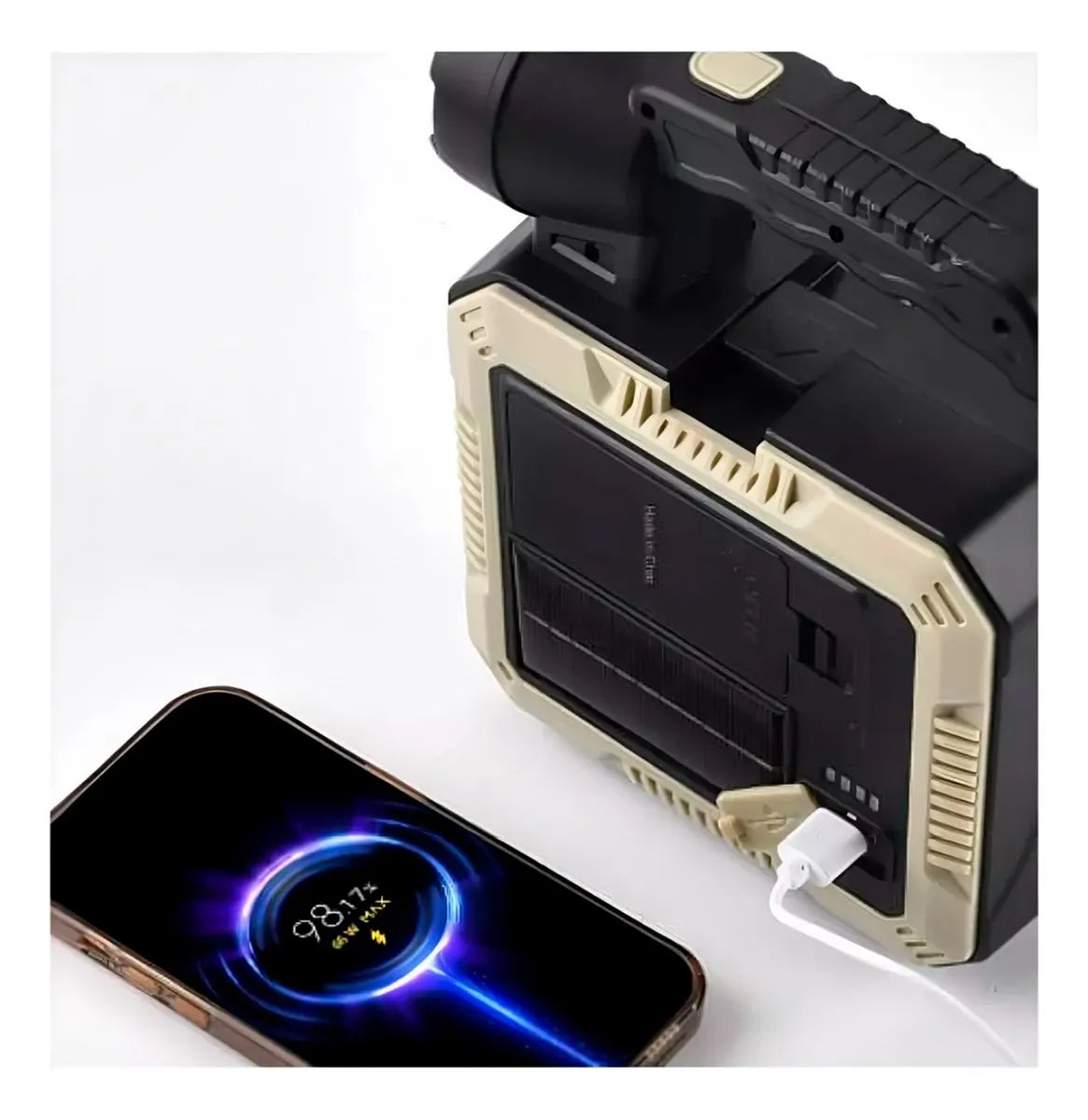 Linterna De Luz Led Recargable Solar +con Maleta Multifuncio