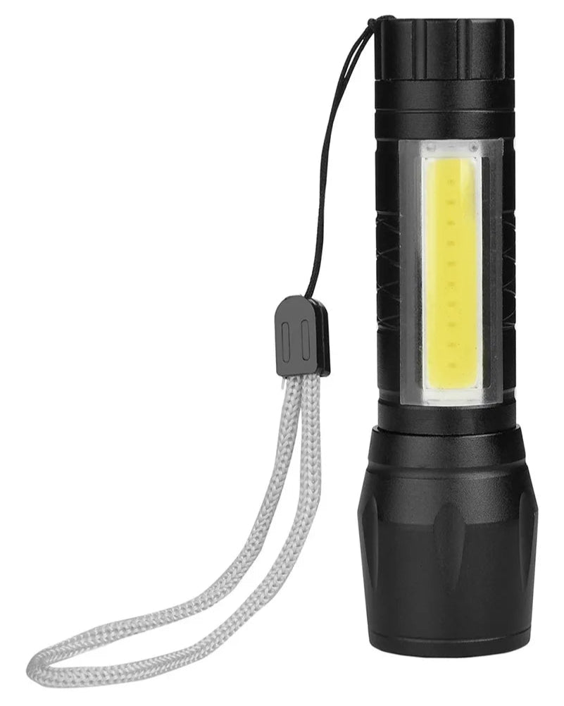 Linterna Mini Led Aluminio Doble Luz Batería Recargable