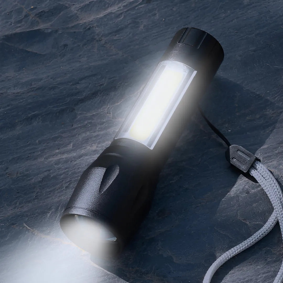 Linterna Mini Led Aluminio Doble Luz Batería Recargable