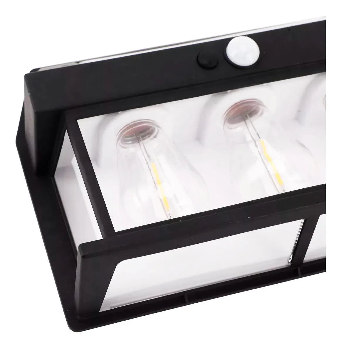 Lámpara Solar De Pared Exterior 4 Bombillos Luz Cálida