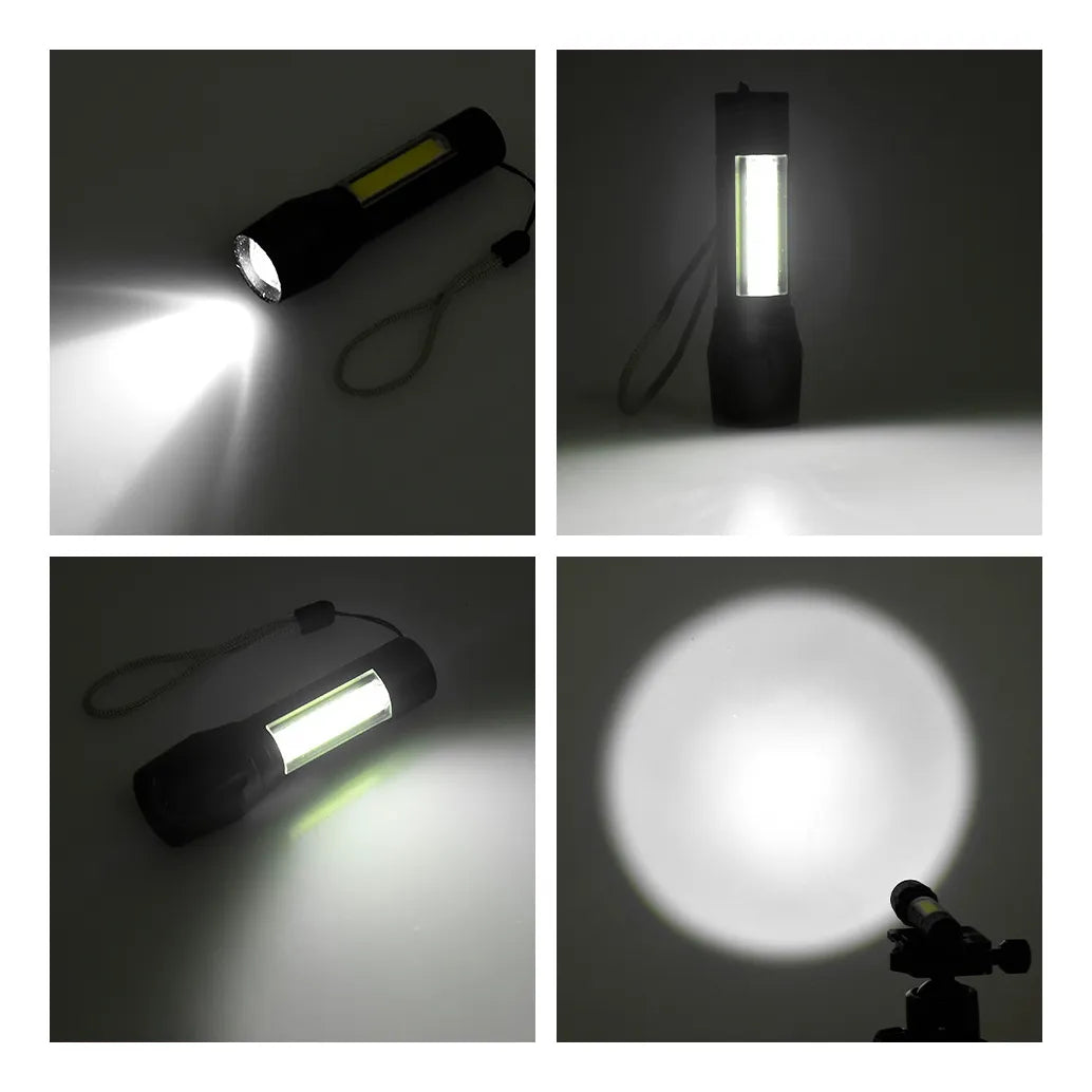 Linterna Mini Led Aluminio Doble Luz Batería Recargable