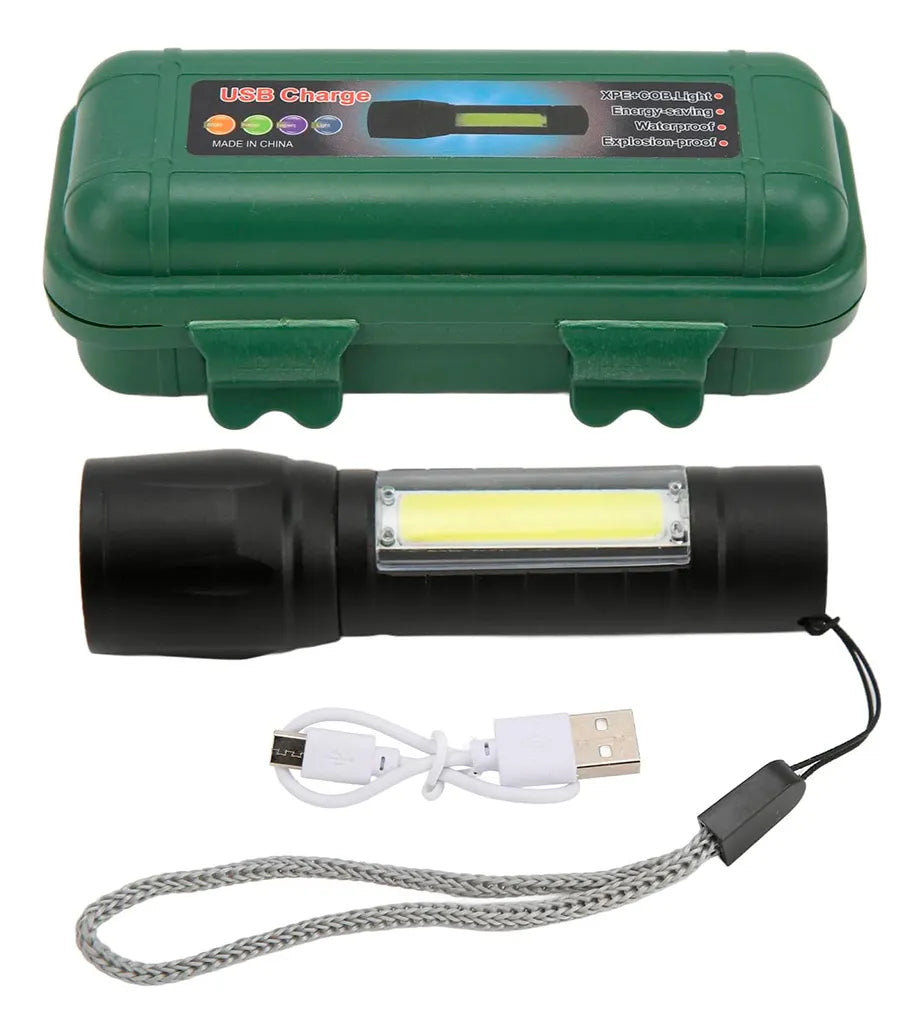 Linterna Mini Led Aluminio Doble Luz Batería Recargable