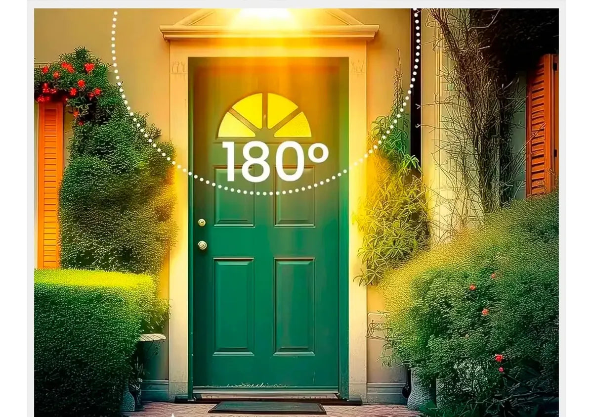 Lámpara Solar De Pared Exterior 4 Bombillos Luz Cálida