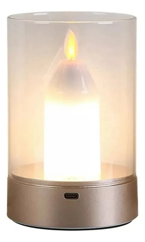 Vela Led Eléctrica Recargable Sin Llama Con Luz De Vela