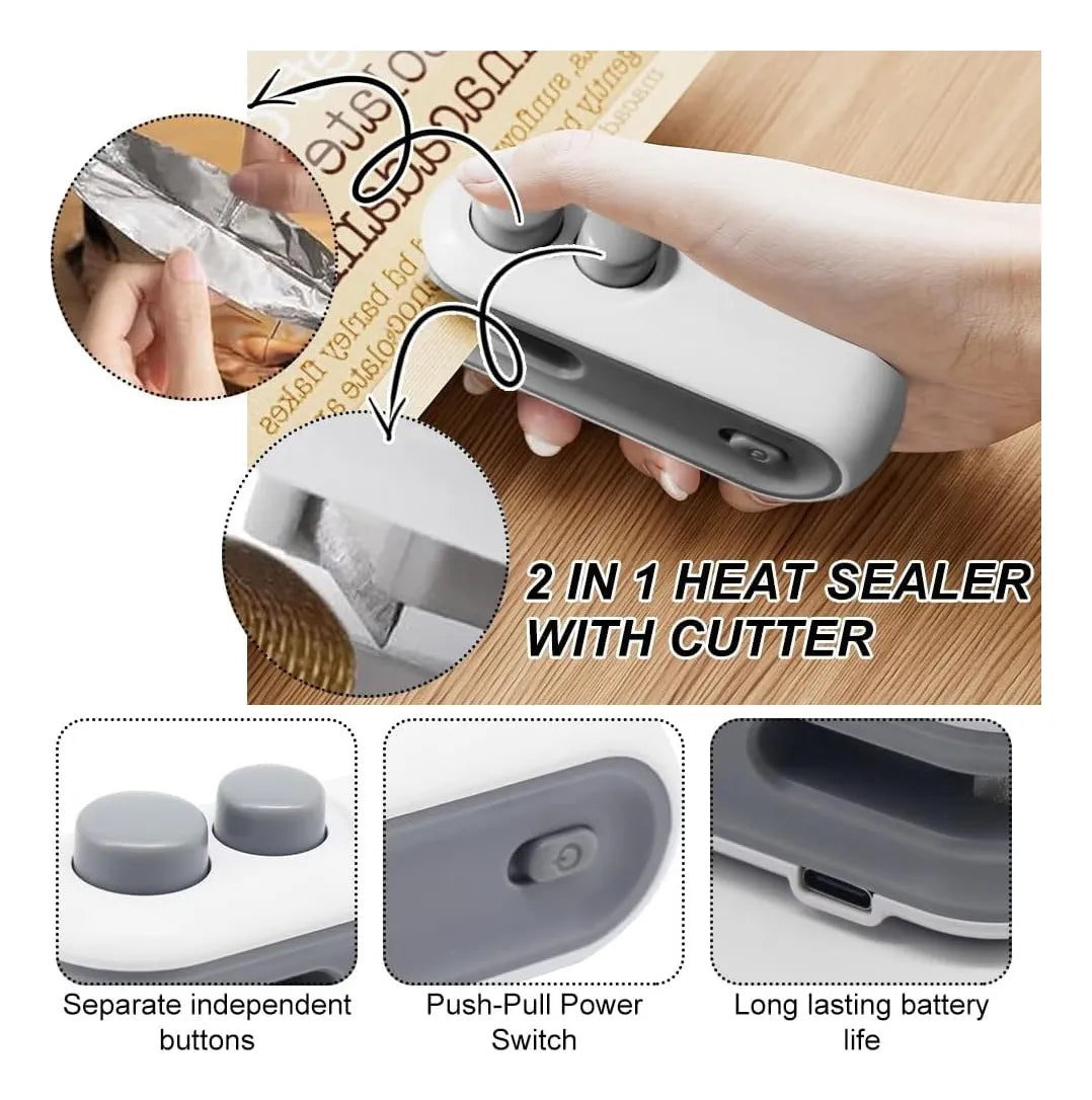 Mini Sellador Bolsa Térmico Recargable Usb Portátil Sellado