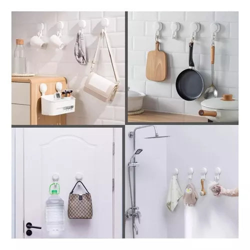 AGanchos X 2 Ventosas Chupon A Presión P/baño O Cocina