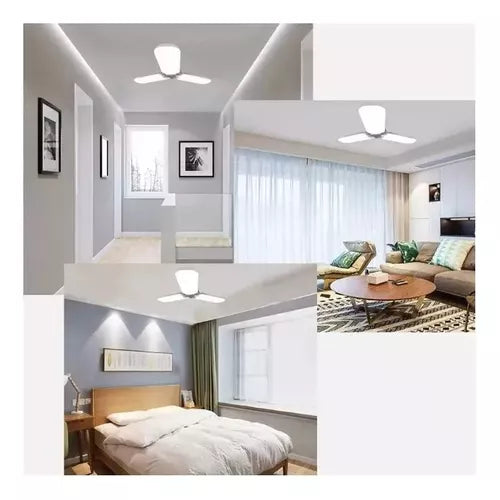 Ad Lampara Led 18w Retractil 3 Aspas Flor Luz De Techo Colgante 2x