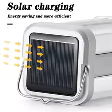 Lámpara de emergencia recargable y panel solar con colgante