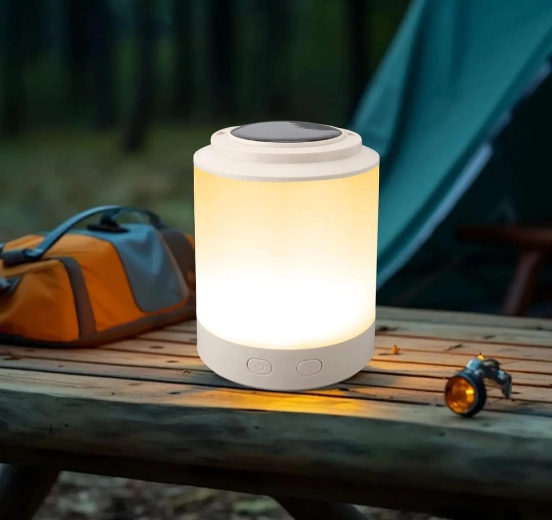Farol Luz Led Redondo Lámpara Rgb Recargable Solar Y Usb