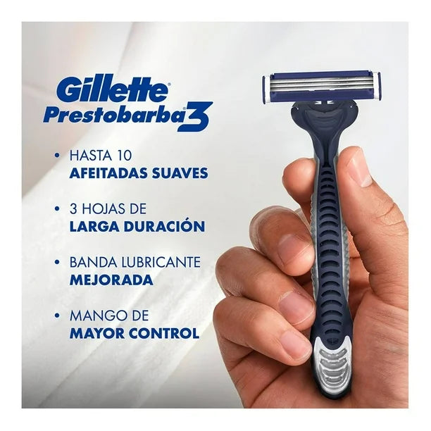 Gillette Prestobarba3 con 3 Hojas,con 8 pzas