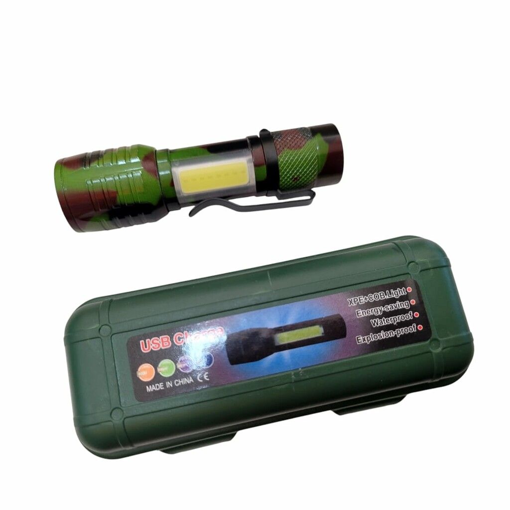 Linterna Mini LED de Aluminio con Doble Luz y 4 Modos de Iluminación