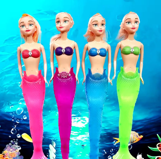 Muñeca de princesa sirena de pelo largo