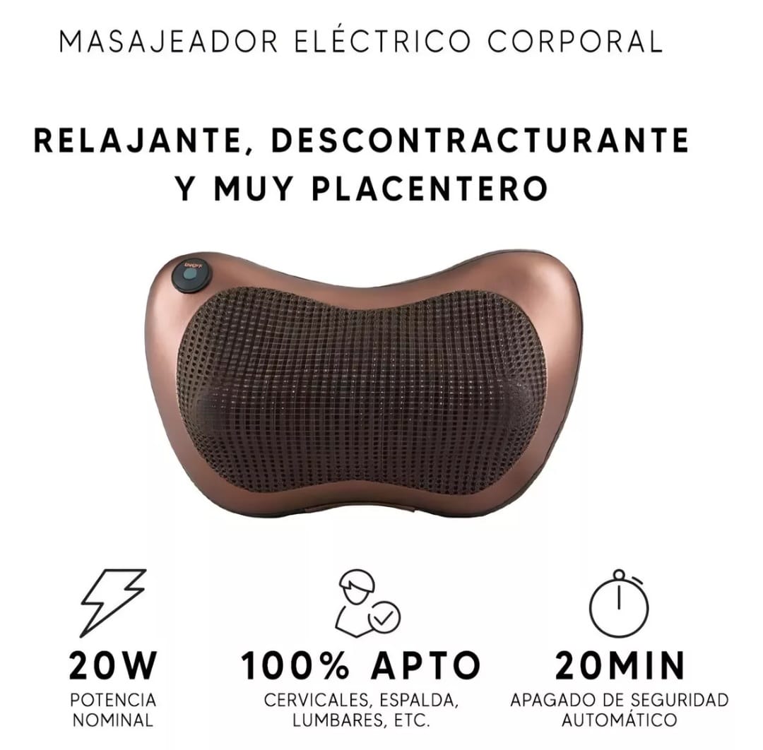 Amasajeador Electrico Almohada Cuello Espalda Diginet Color Rojo