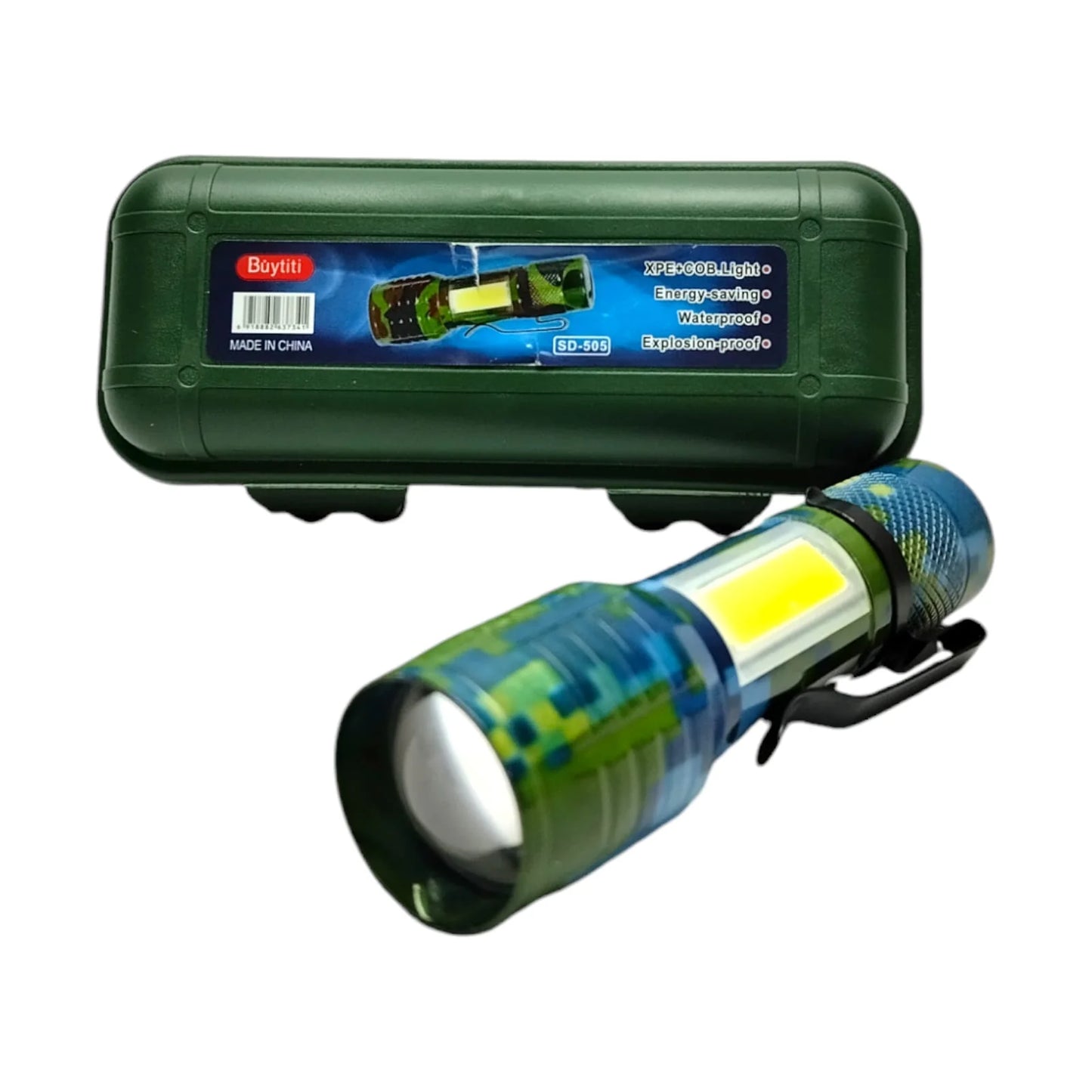 Linterna Mini LED de Aluminio con Doble Luz y 4 Modos de Iluminación