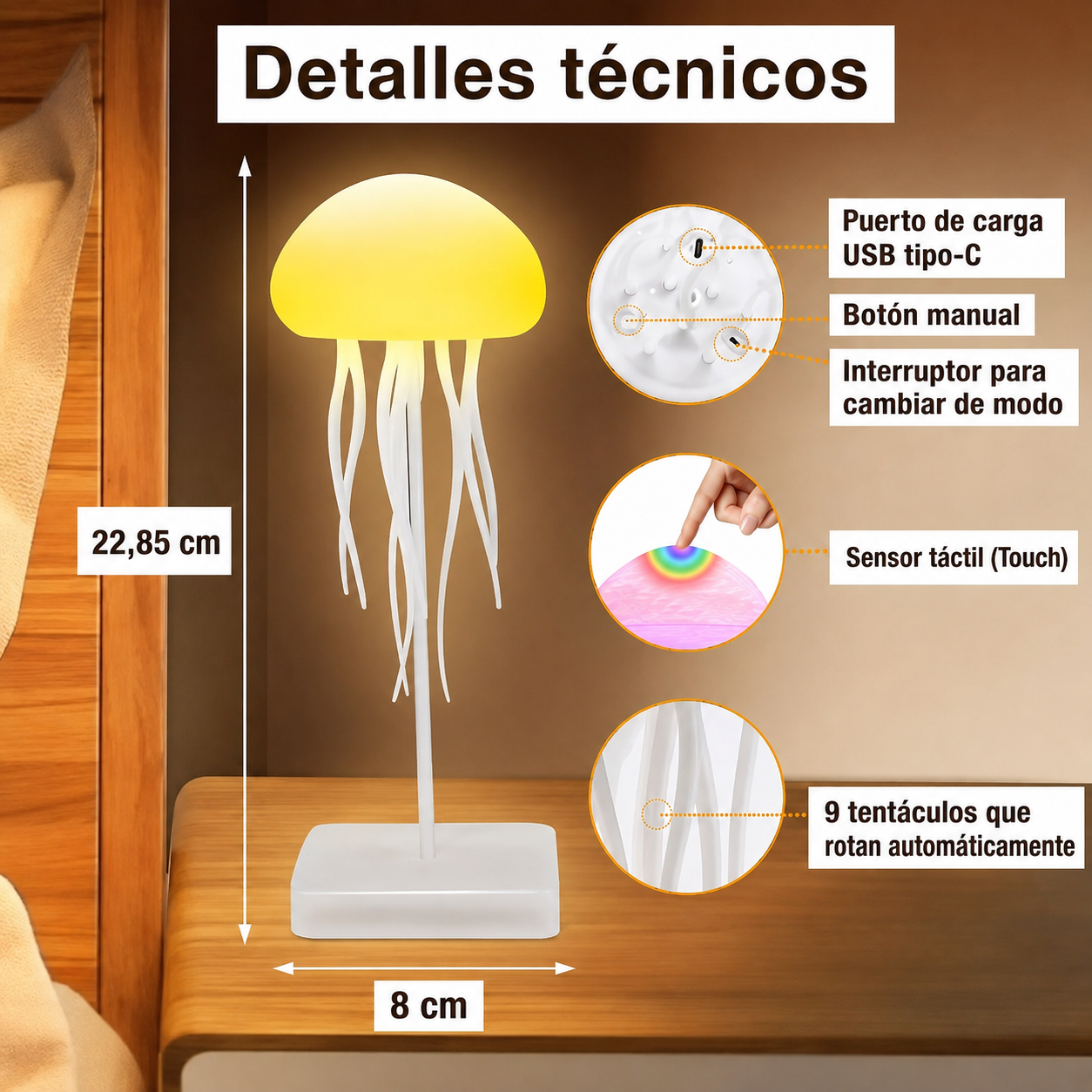 Lámpara de Ambiente con Diseño de Medusa