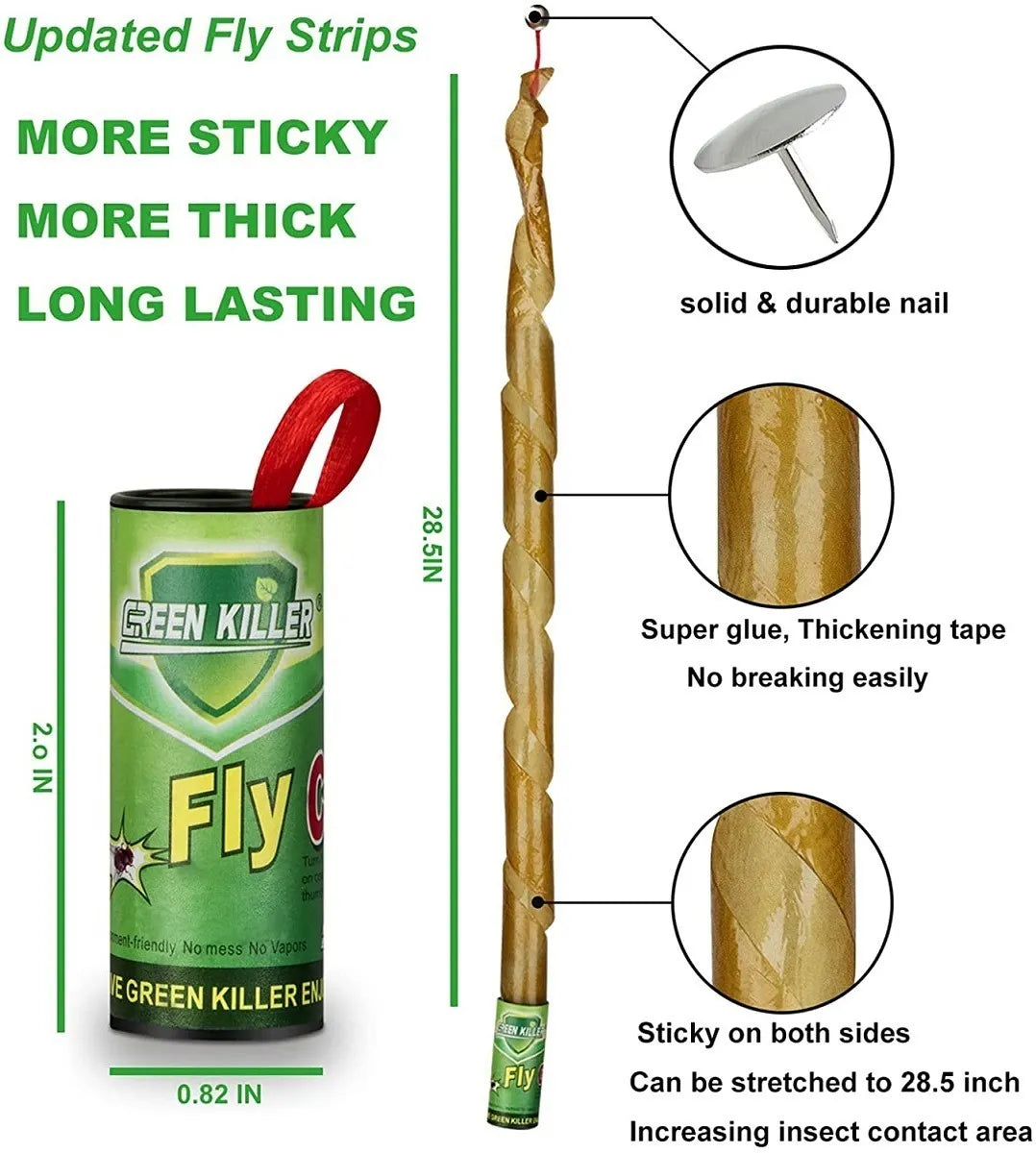 Cinta Atrapa Moscas Mata Insectos 4 Tubos