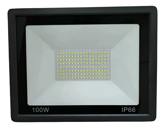 Foco Led 100w Interior Exterior Luminaria Calidad Ip66 Negro Blanco Frío