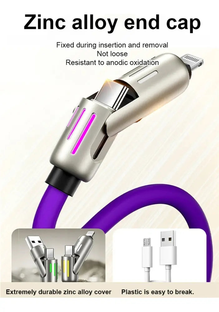 Para Applicable To 2 Pieces 4 In 1 Data Cable Type-c