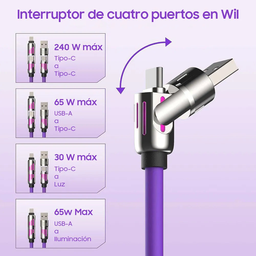 Para Applicable To 2 Pieces 4 In 1 Data Cable Type-c