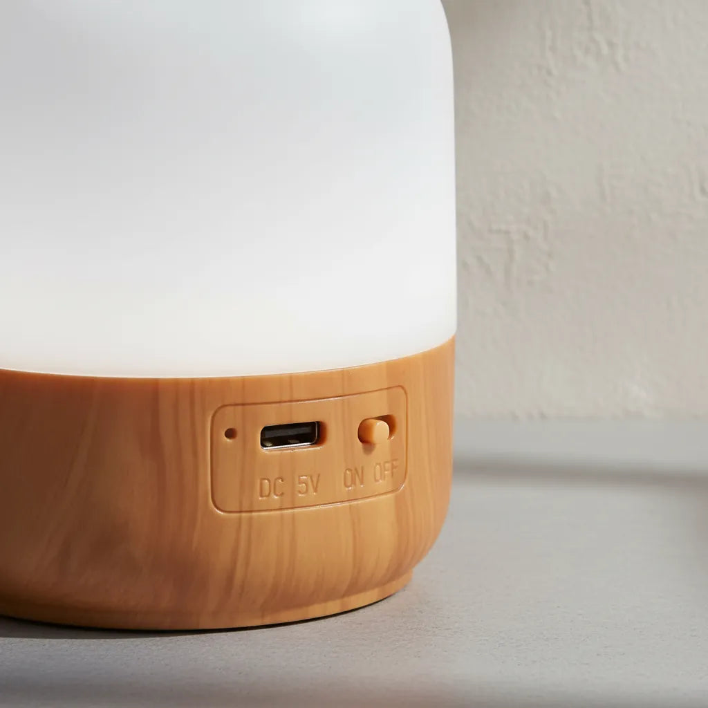Lámpara De Bamboo, Luz Led Portátil Tactil Recargable