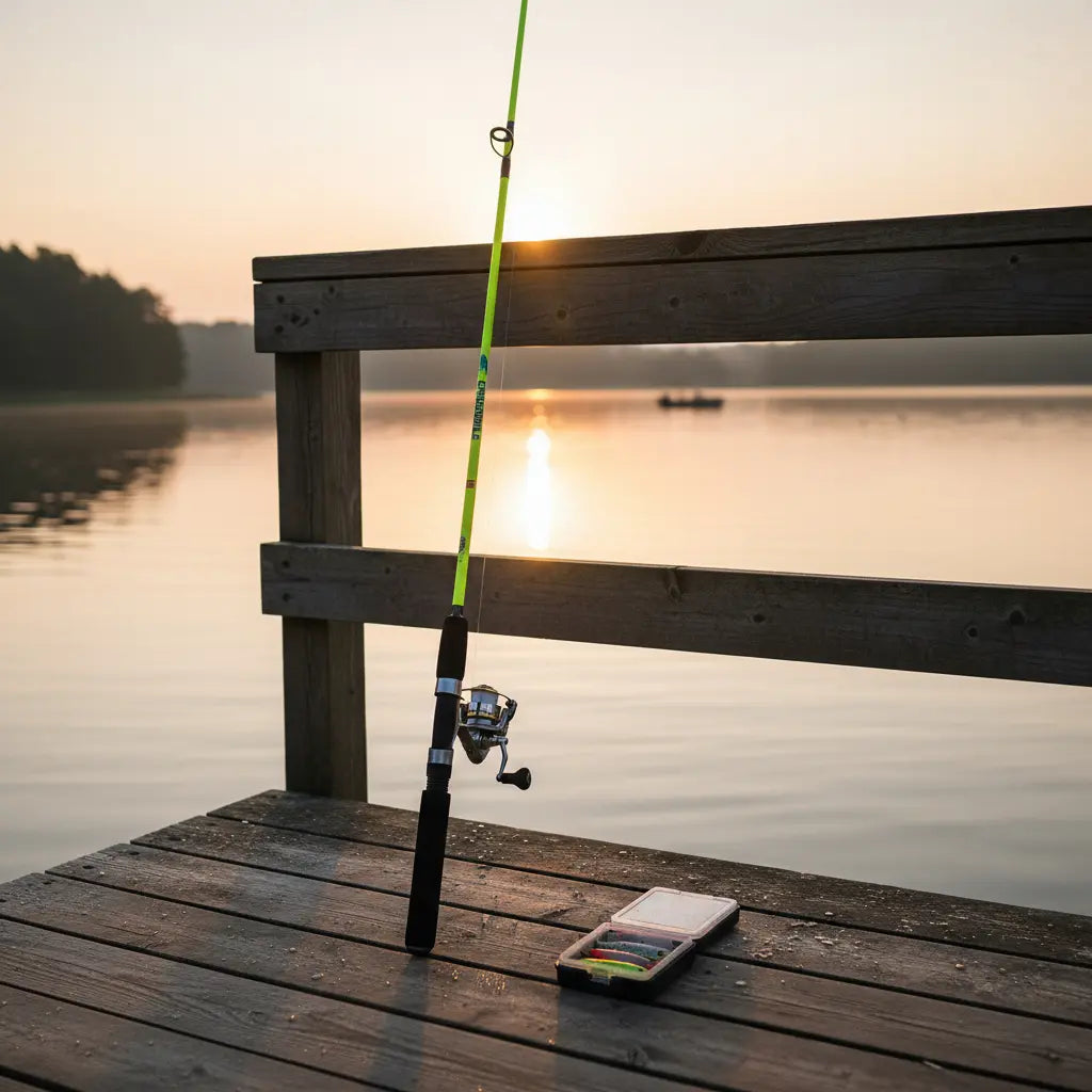 Caña De Pesca 1,5m Dos Tramos Amarilla Aluminio Resistente