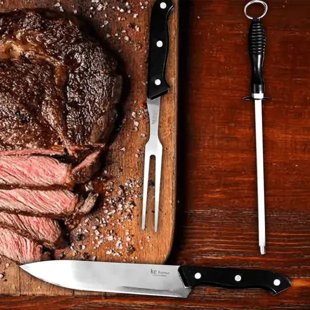 Cuchillo + Tenedor + chaira