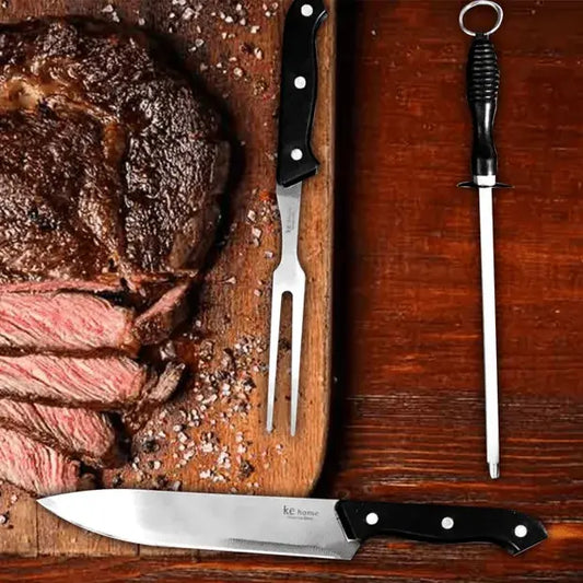 Cuchillo + Tenedor + chaira