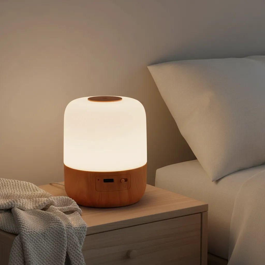 Lámpara De Bamboo, Luz Led Portátil Tactil Recargable