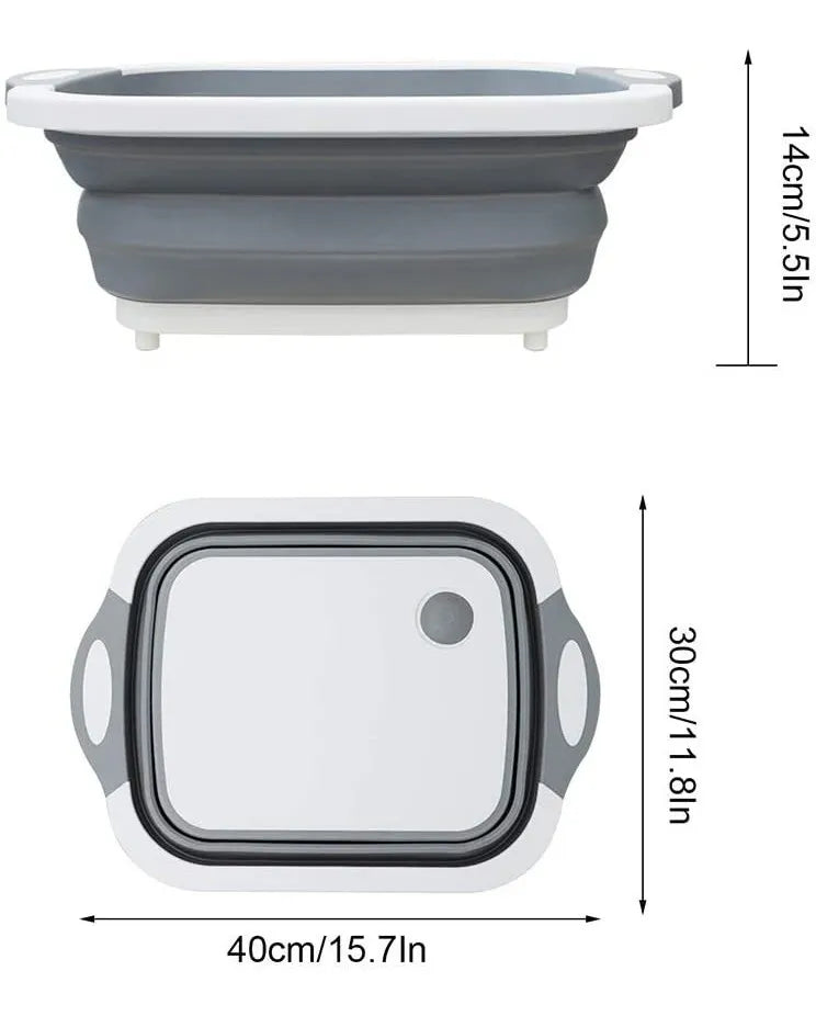 Tabla De Cortar Plegable De Silicona Bandeja Escurridora