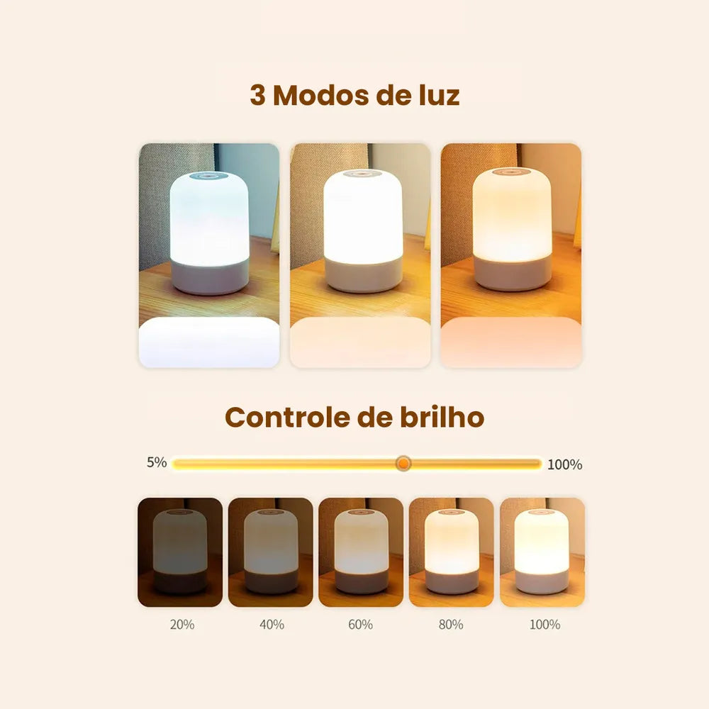 Lámpara De Mesa Recargable Para Dormitorio Led