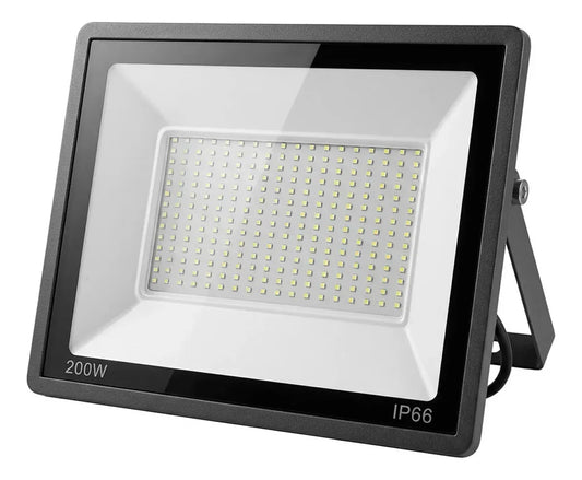 Foco Led De 200w Reflector Luz Blanca, Exterior, Ip66 Negro