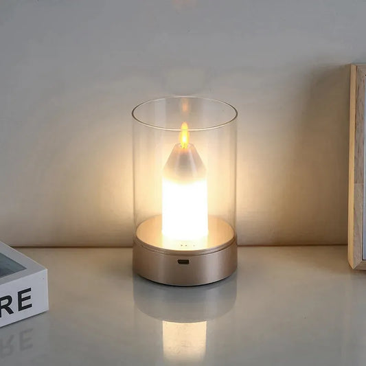 Vela Led Eléctrica Recargable Sin Llama Con Luz De Vela