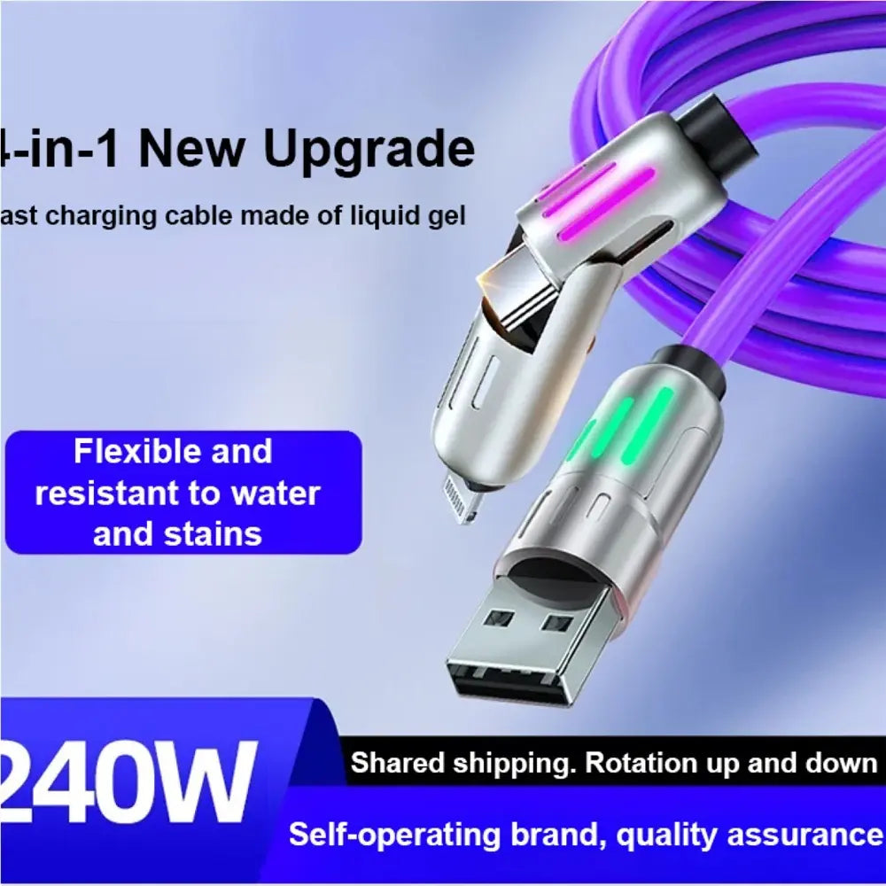 Para Applicable To 2 Pieces 4 In 1 Data Cable Type-c