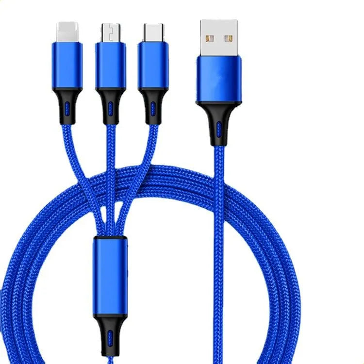 Cable De Carga Usb Universal 3 En 1 Trenzado De Nylon