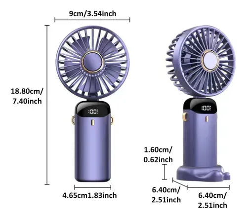 Ventilador Portátil Digital 5 Velocidades