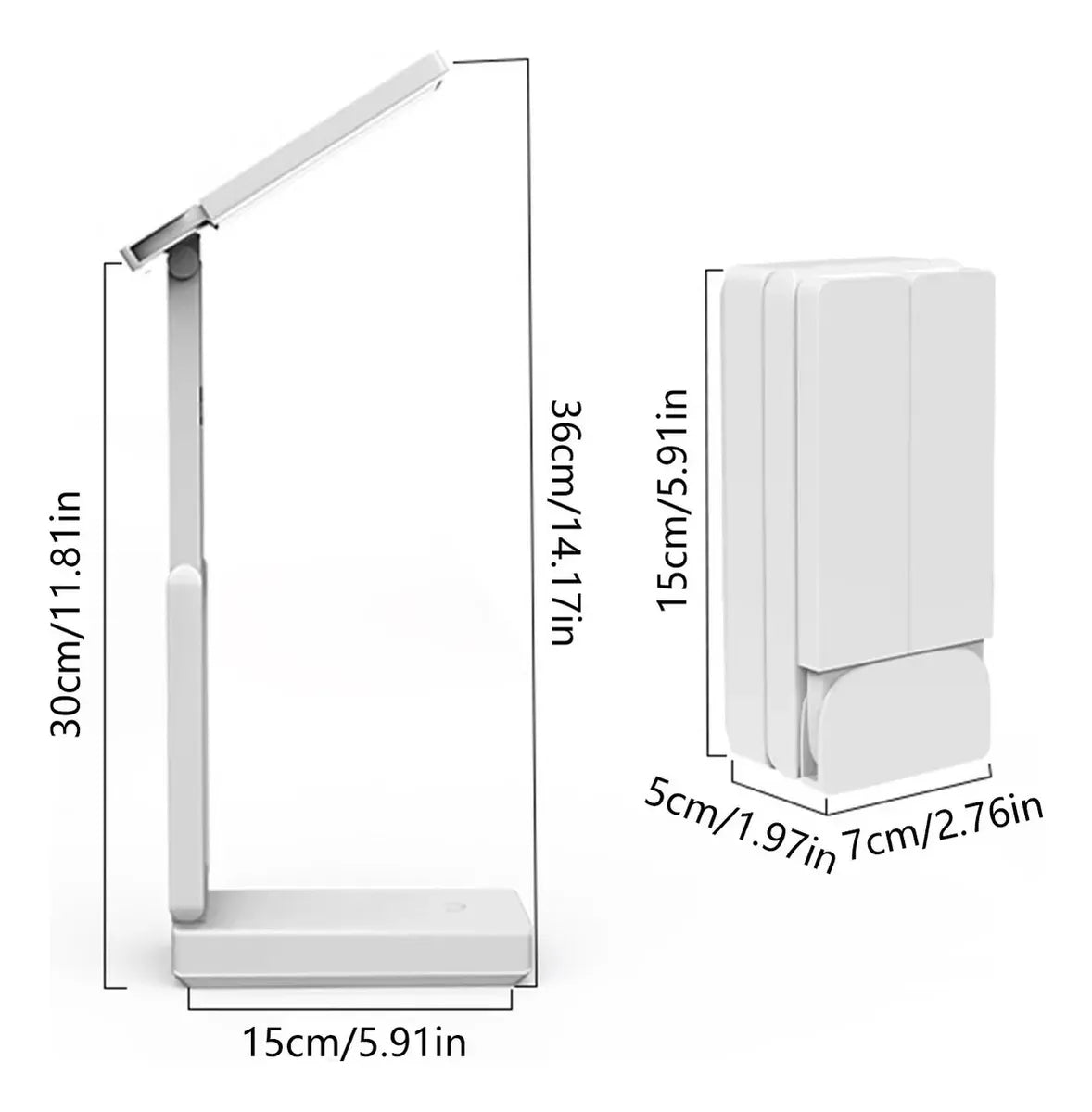 Lampara Portátil Reloj Escritorio Plegable Mesa Luz Lectura