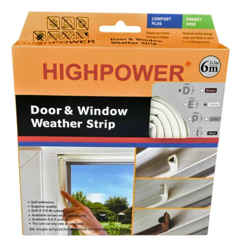 Burlete Autoadhesivo Para Puertas Y Ventanas - Rollo De 6m