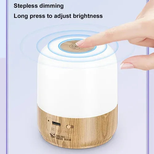Lámpara De Bamboo, Luz Led Portátil Tactil Recargable