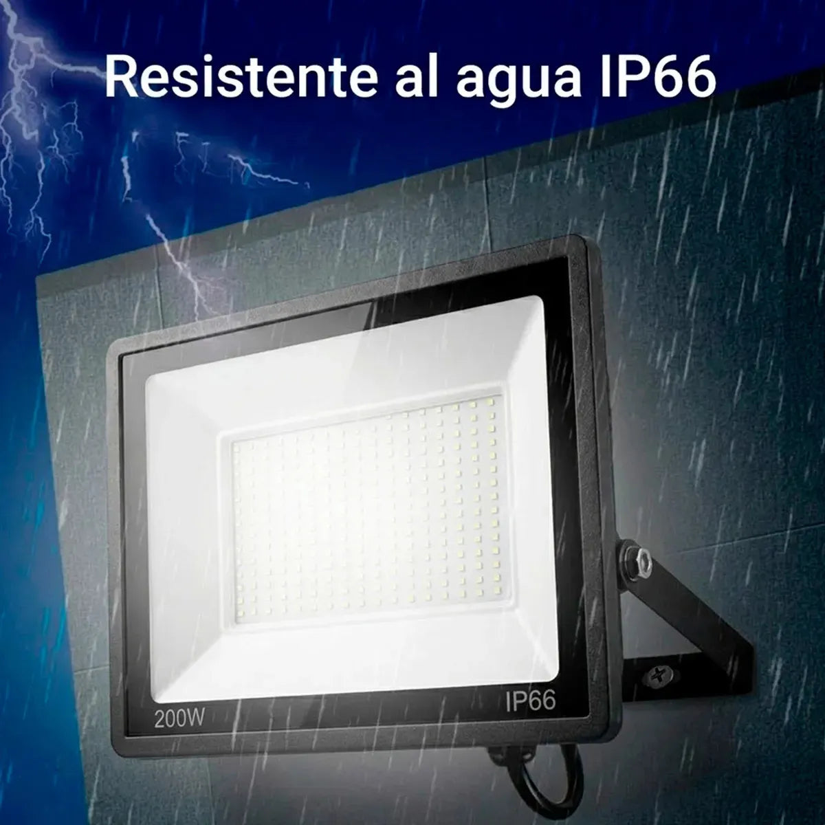 Foco Led 50w Interior Exterior Calidad Ip66 Negro Blanco Frío