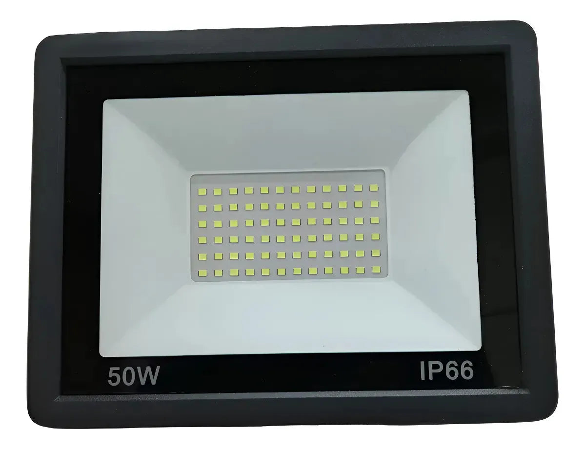 Foco Led 50w Interior Exterior Calidad Ip66 Negro Blanco Frío