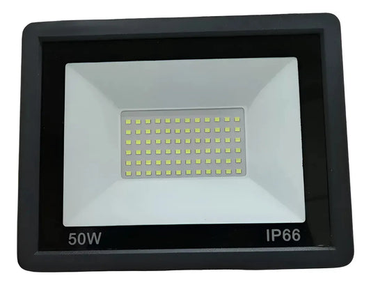 Foco Led 50w Interior Exterior Calidad Ip66 Negro Blanco Frío